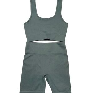Amazon Sage‎ Green Ribbed Matching Set – Size Small